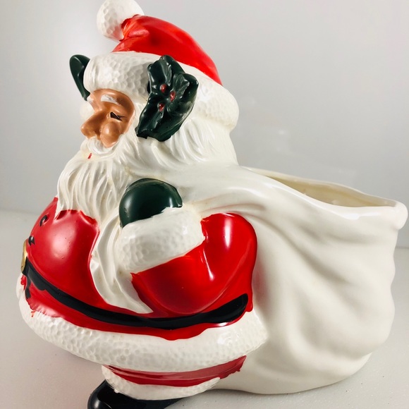 Vtg Lefton Christmas Santa Claus Figural Planter - Picture 3 of 8